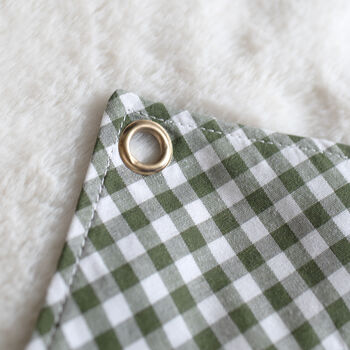 Personalised Green Gingham Ruffle Advent Calendar Velvet Bow, 4 of 8