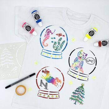 Christmas Snow Globe – Children’s T Shirt Painting, 7 of 11