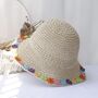 La Monaco Rose Multi Ombré Stripe Straw Beach Hat, thumbnail 2 of 4