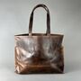 Oversized Maxi Half Meter Leather Cognac Carry All Tote Bag, thumbnail 4 of 8