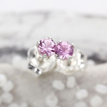 Pink Sapphire Earrings In Silver Or Gold, 7 of 12