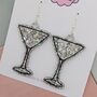 Glitter Martini Glass Resin Earrings, thumbnail 6 of 8