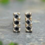 Black Diamond Stud Earrings In 9k Yellow Gold, thumbnail 1 of 4