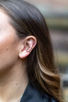 Waterfall Triple Ear Cuff In Silver Or Gold, 4 of 8