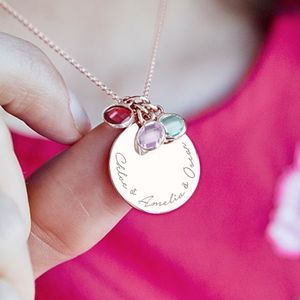 personalized family birthstone necklace