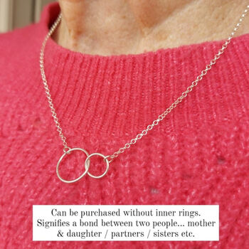 Sterling Silver Interlocking Circle Family Connection Necklace, 5 of 8