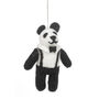 Handmade Felt Posh Panda Hanging Decoration, thumbnail 1 of 3