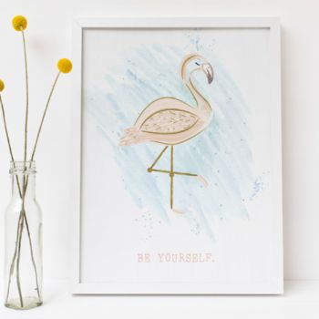 'Be Yourself' Flamingo Print, 4 of 9