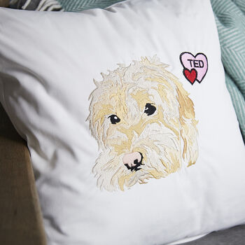 Personalised Pet Embroidered Cushion Cover, 3 of 5