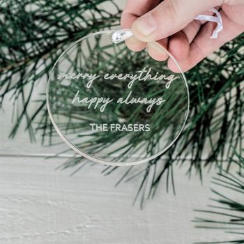 Personalised Clear Minimal Christmas Ornament, 2 of 2