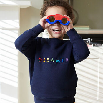 'Dreamer' Rainbow Embroidered Children's Sweatshirt, 2 of 12