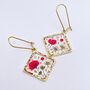 Real Flowers Diamond Drop Earrings Small Hand Made, thumbnail 1 of 10