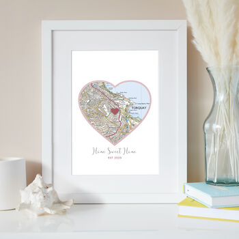 Home Is Where The Heart Is Personalised Map Print, 5 of 8