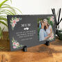 Personalised Any Message Pink Floral Decorative Slate With Stand 30 X 20cm, thumbnail 3 of 6