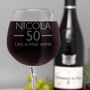 Personalised Birthday Aged Wine Glass Holds A Whole Bottle, thumbnail 5 of 9
