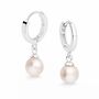 Sterling Silver Freshwater Pearl Huggie Hoop Earrings – 7mm Pearls, thumbnail 5 of 6