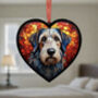 Scottish Deerhound Stained Glass Effect Heart Suncatcher, thumbnail 4 of 5