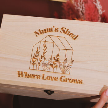 Personalised Mum's Garden Shed Keepsake Box For Her, 3 of 5