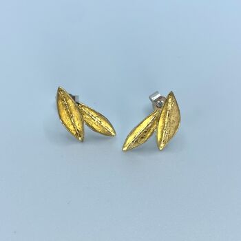 Double Gold Leaf Studs, 5 of 10