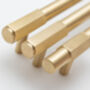 Satin Brass Tbar Handle With Hexagon On Centre, thumbnail 5 of 6