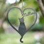 Personalised Cat Silhouette Steel Heart, thumbnail 5 of 5