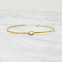 18ct Gold Plated White Topaz April Birthstone Bangle, thumbnail 1 of 5