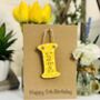Personalised 5th Birthday Card Wooden Letter Name, thumbnail 4 of 4