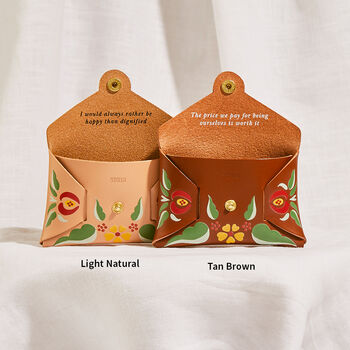 Personalised Leather Card + Coin Purse With Liv And Dom Nude Print, 4 of 6