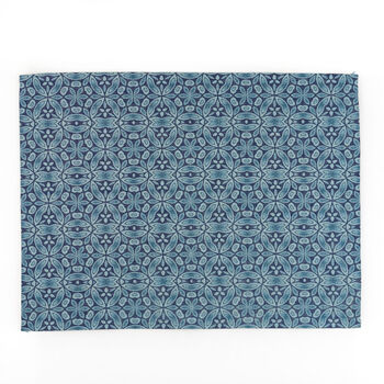 Blue Liberty Flower Canvas Fabric Placemat Set, 8 of 11