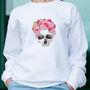 Flower Skull Print Sweatshirt, thumbnail 4 of 5