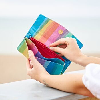 Recycled Plastic Rainbow Clutch Purse, 2 of 6