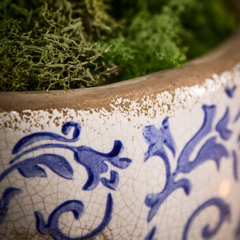 Solene Blue Botanical Planter, 4 of 6