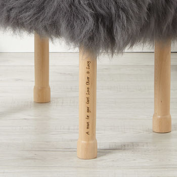 Personalised Baa Stool With Sheepskin Colour Options, 2 of 11