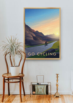 Go Cycling Travel Poster Art Print, 5 of 8