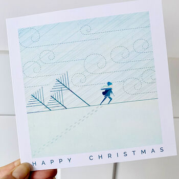 Winter Wanderer Happy Christmas Greetings Card, 2 of 5