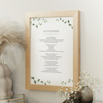 Personalised Funeral Wedding Anniversary Lyrics Print, 4 of 9
