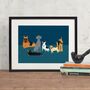 Doggy Friends A3 Giclee Print, thumbnail 1 of 6