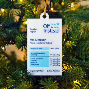 Personalise Christmas Tree Decoration For Teacher, 5 of 5