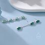Asymmetric Emerald Green Cz Dangle Drop Stud Earrings, thumbnail 9 of 12