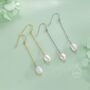 Sterling Silver Genuine Freshwater Baroque Pearl Drop Hook Earrings, thumbnail 6 of 11
