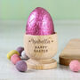 Personalised Stars Wooden Egg Cup, thumbnail 4 of 6