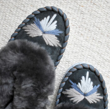 Women's Handmade Sheepskin Slippers Ayla, 2 of 3
