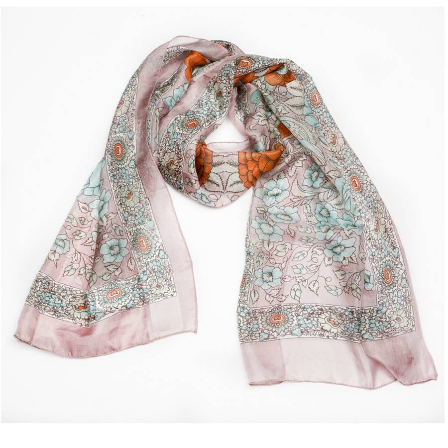 Oriental Bird Silk Scarf By Magpie Living | notonthehighstreet.com