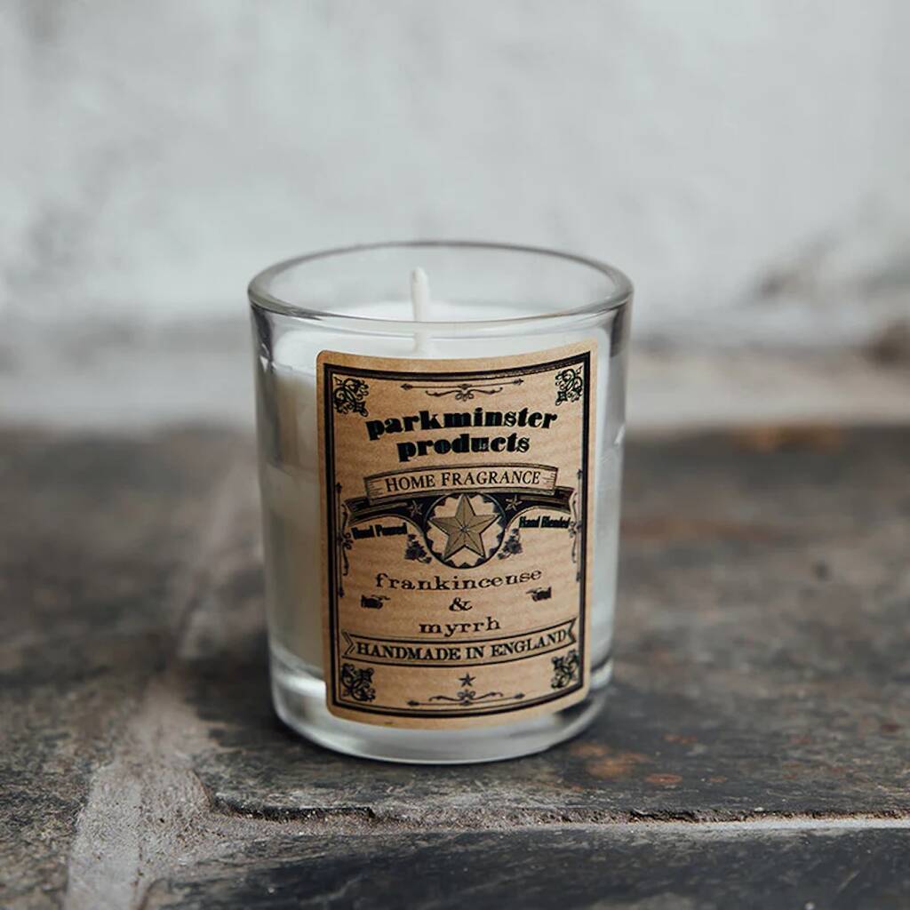 Frankincense And Myrrh Small Votive Candle By Lily King 