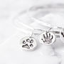 Silver Bangle With Personalised Pet Paw Charm, thumbnail 2 of 5