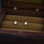 Tiny Droplet Cz Stud Earrings In Sterling Silver, thumbnail 3 of 10