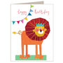 Happy Birthday Lion Mini Card, thumbnail 2 of 4