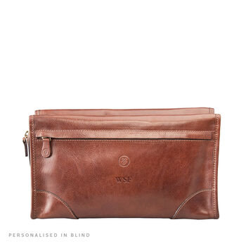 Personalsied Luxury Large Leather Wash Bag. 'The Tanta', 3 of 10