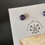 Purple Sparkly Fused Glass Sterling Silver Stud Earrings, thumbnail 3 of 9
