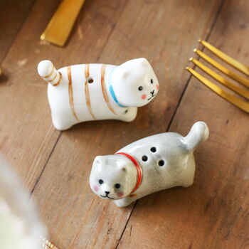 Ceramic Cat Salt And Pepper Shakers, 3 of 3